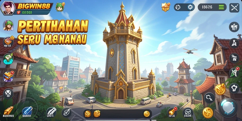 Tampilan gameplay seru Tower Defense di BIGWIN88.