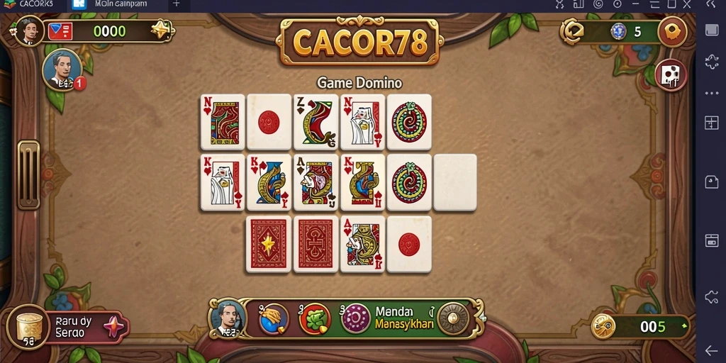 Tampilan gameplay seru dalam permainan Domino CACOR78.