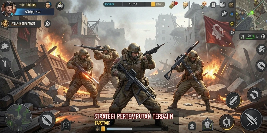 Screenshot DYO1 menunjukkan aksi mendebarkan dalam strategi pertempuran.