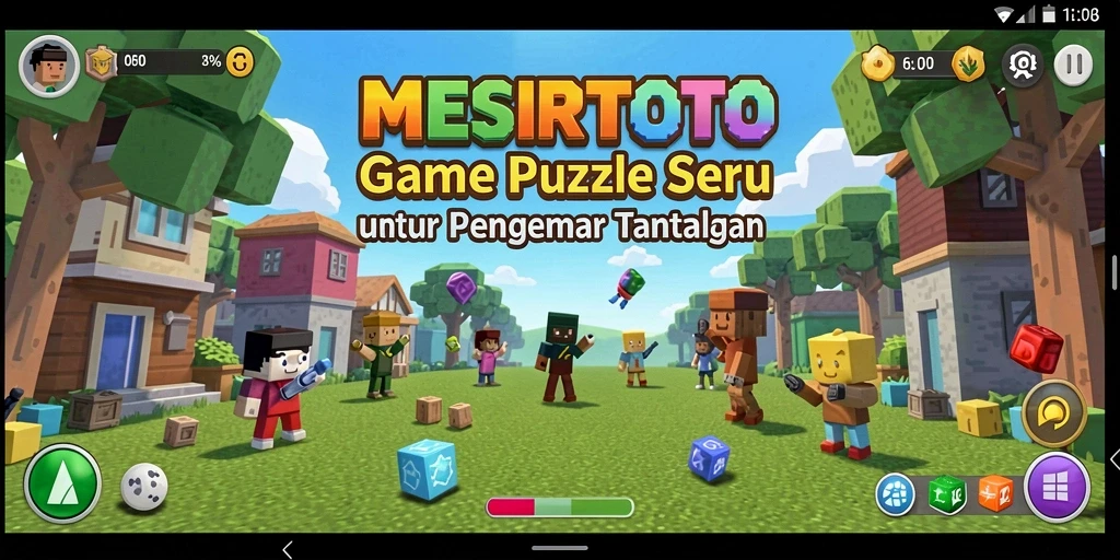 Tampilan gameplay <strong>MESIRTOTO</strong> dengan teka-teki yang mendebarkan dan mendidik.