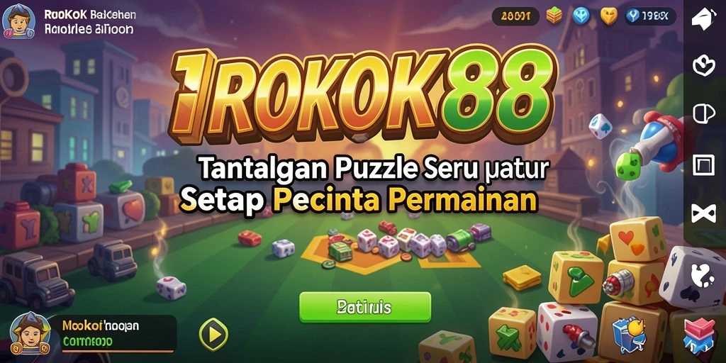 Tampilan gameplay ROKOK88 yang penuh warna dan menantang.