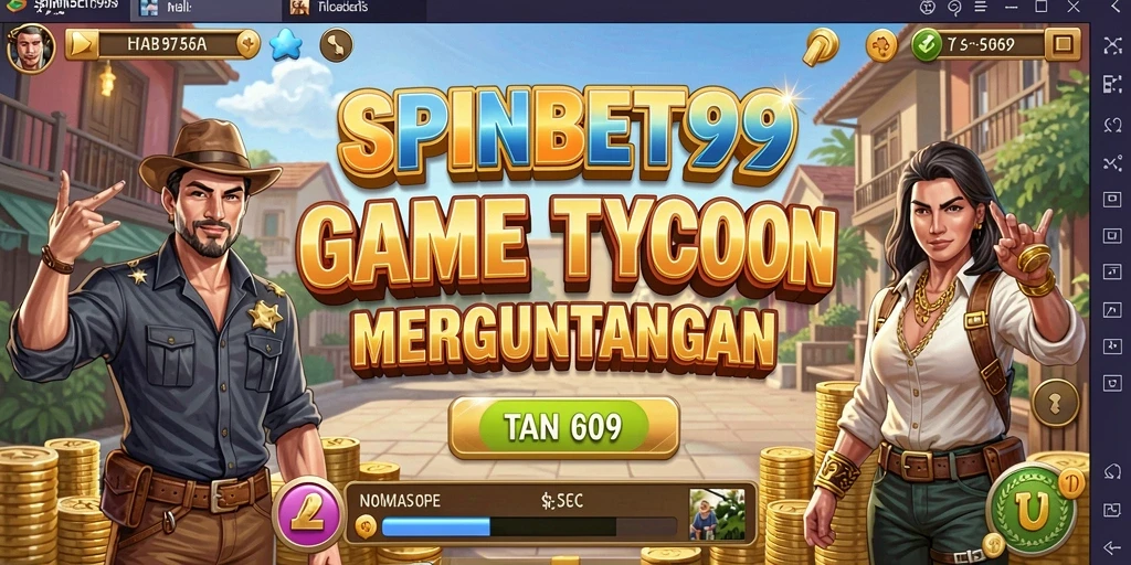 Tampilan gameplay SPINBET99 menampilkan keseruan mengelola bisnis virtual.