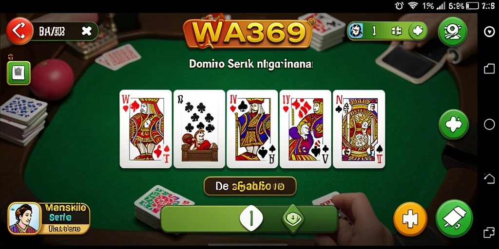 Tampilan permainan Domino yang menarik dan interaktif.